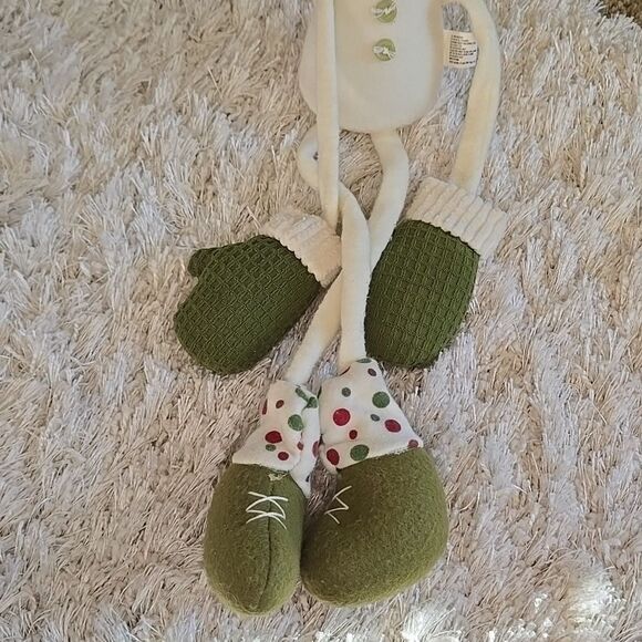 Snowman Plush Green Mittens decor home accessories accent apt unisex - Picture 8 of 13